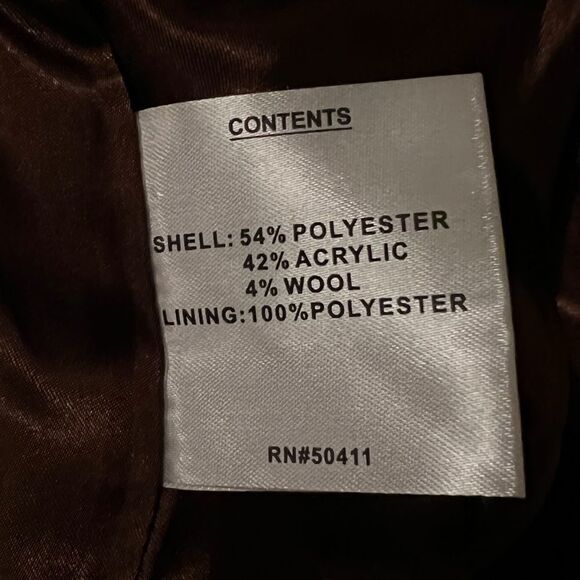 Nine West Women's Rust Brown Relaxed Fit Wool-Blend Coat Large NWT - Picture 6 of 9